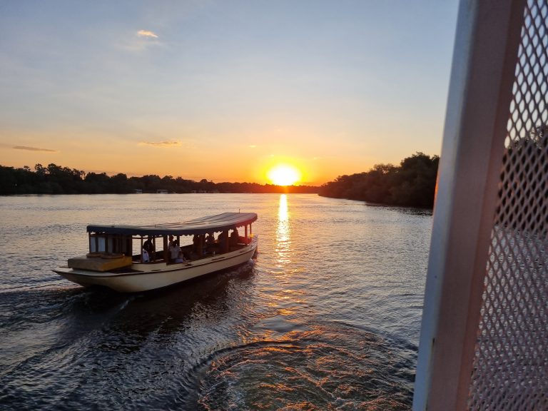 Sunset cruising on the Zambezi river