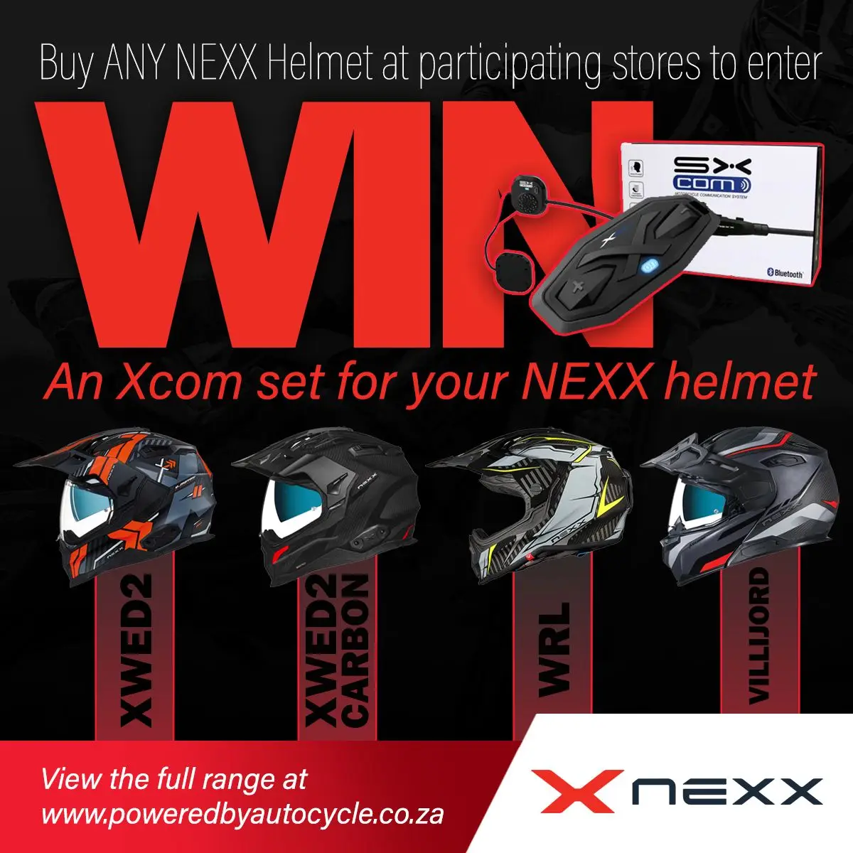 nexx, nexx helmets, xwed2, xwed2 carbon, wrl, villijord, xcom, win xcom