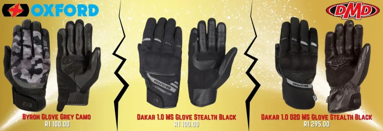 Oxford Dakar 1.0 MS Glove Stealth Black motorcycle gloves for sale