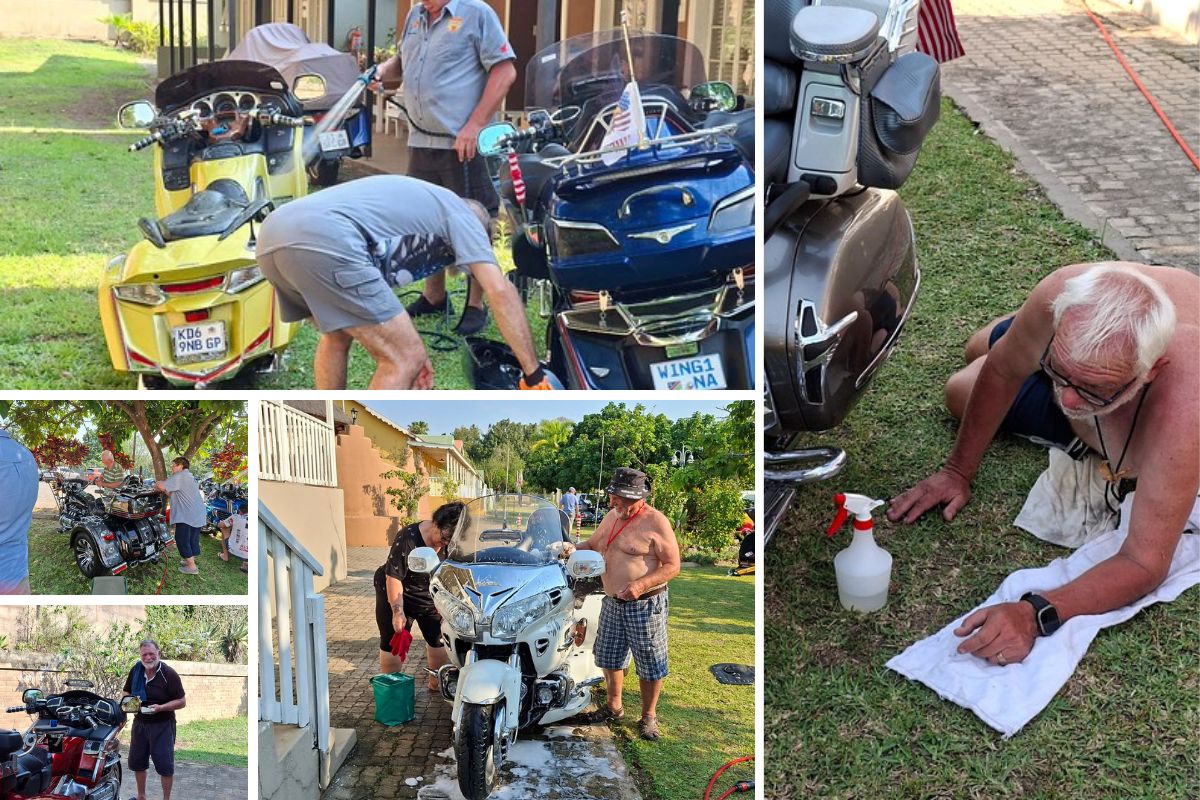 The 40th Wing Fling, Forty Years of Friendship and the Open Road; lots of Honda Goldwings; Honda Gold Wing lineup at 40th Wing Fling Hazyview 2025 Wing Riders SA themed lights parade with Gold Wings in Lowveld Gala dinner prize giving Wing Fling 2025 Gold Wing enthusiasts South Africa