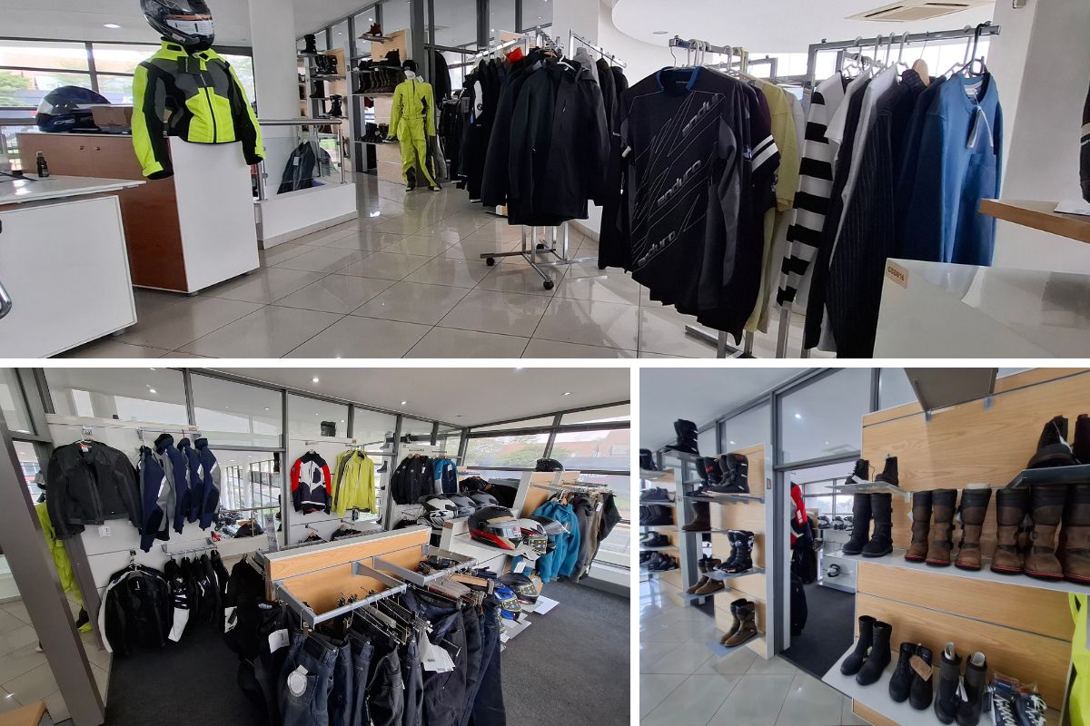 BMW Motorrad GS adventure bike in South Africa BMW R 1300 GS Adventure touring motorcycle BMW F 900 GS Adventure on a dirt road BMW Motorrad dealership showroom in South Africa Riding gear and helmet display at BMW Motorrad store