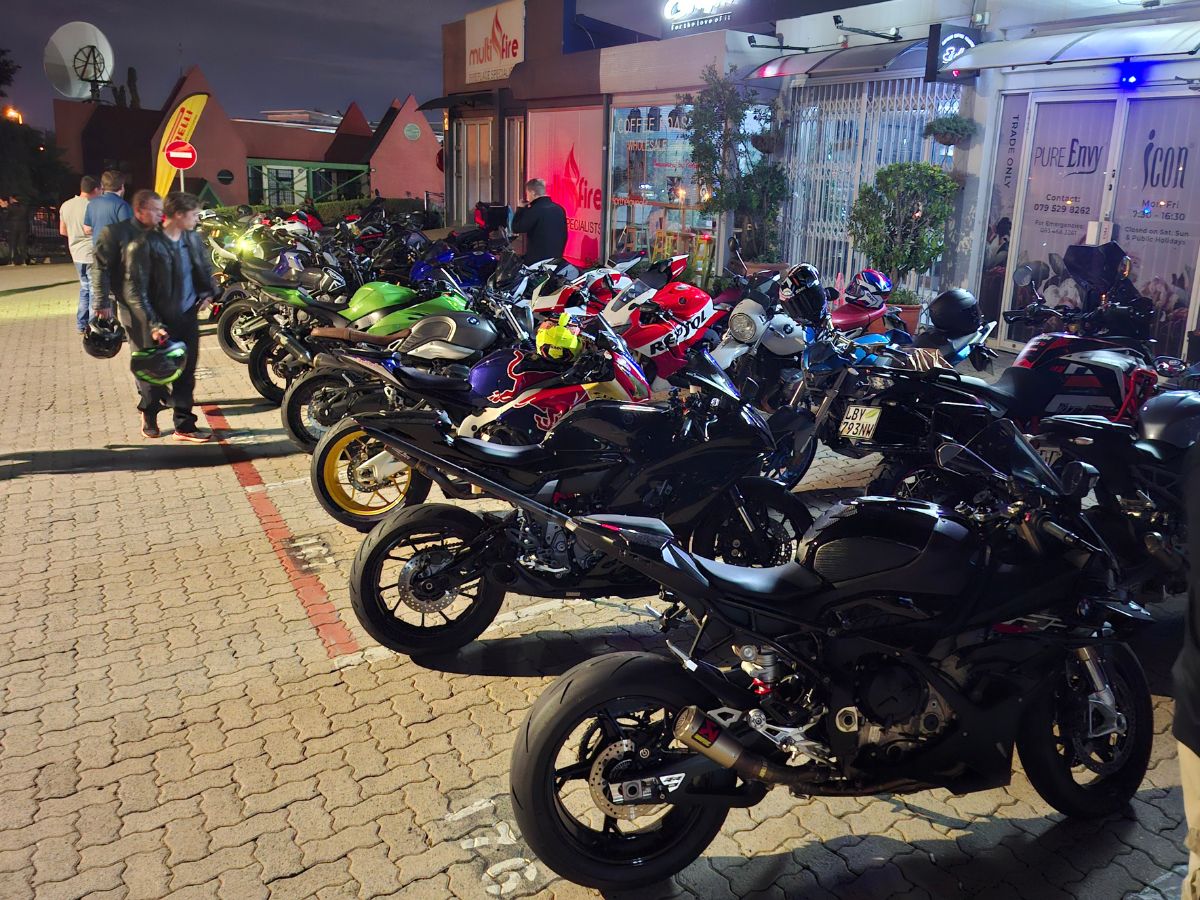 300PLUS Lots of customer bikes in the parking lot at the 300Plus launch party