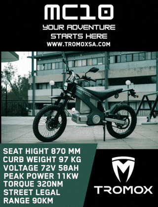 tromox, tromox south africa, e-bikes, electric motorcycles, mc10, ukko s, mino b, mo5