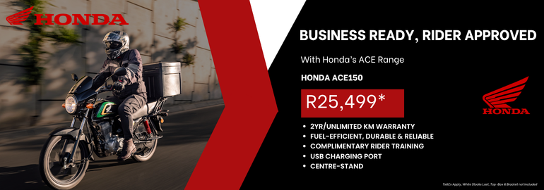 Honda ACE150 Web Banner R25,499 July 2026 Strip